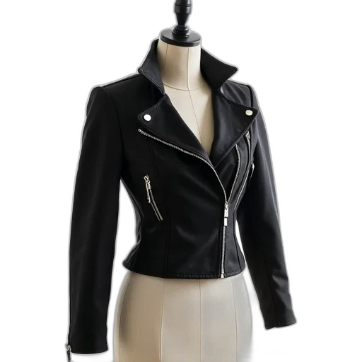 jacket, 3d render, black, fitted transparent PNG cut-out