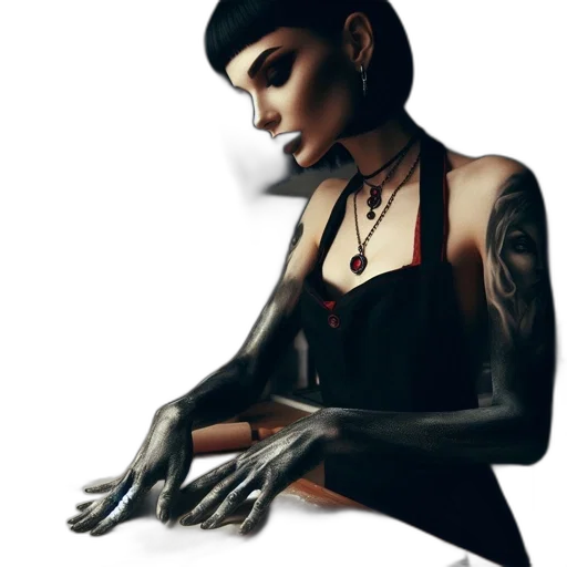 jewelry, robot, dress, staff transparent PNG cut-out
