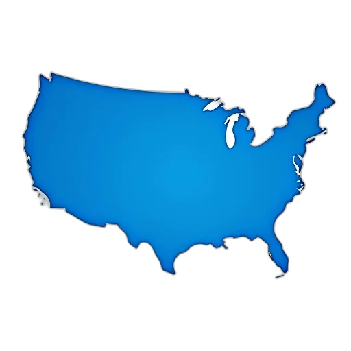 blue, map, outline, united transparent PNG cut-out