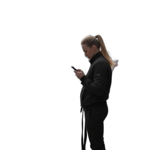 staff, jacket, hair, dress transparent PNG cut-out