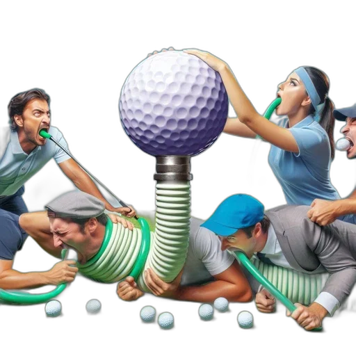 six, individuals, humorously, engage transparent PNG cut-out