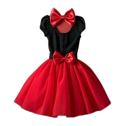 dress, 3d render, red, minnie transparent PNG cut-out
