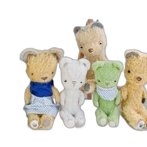 collection, six, teddy, bears transparent PNG cut-out