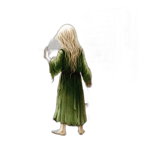 dress, mask, hair, creature transparent PNG cut-out