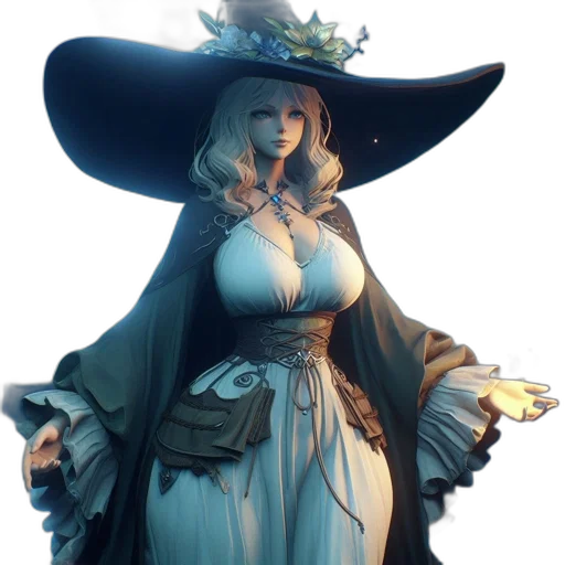 dress, hat, staff, crown transparent PNG cut-out