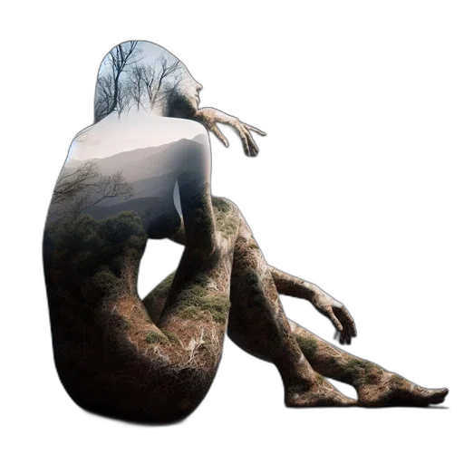 creature, dress, mask, hair transparent PNG cut-out