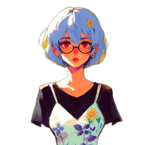 dress, staff, face, flower transparent PNG cut-out