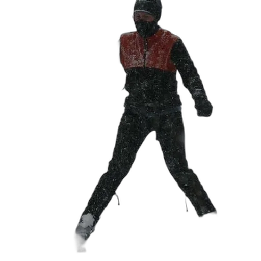 jacket, mask, staff, weapon transparent PNG cut-out