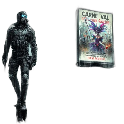 creature, concept art, cyberpunk, comic book art transparent PNG cut-out