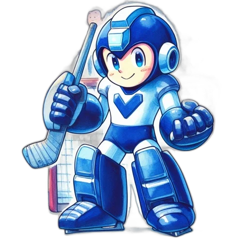 robot, staff, weapon, pixel art transparent PNG cut-out