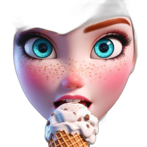 face, food, hat, 3d render transparent PNG cut-out
