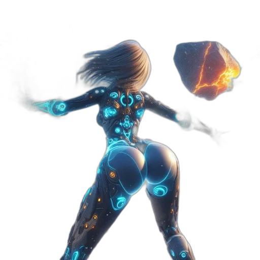 robot, weapon, staff, dress transparent PNG cut-out