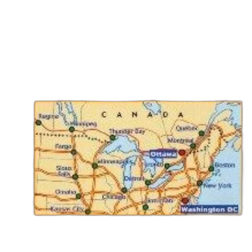 map, canada, east, cities transparent PNG cut-out
