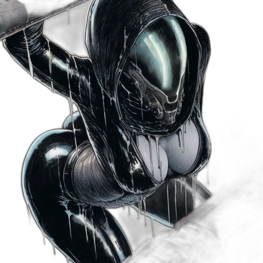 robot, mask, creature, comic book art transparent PNG cut-out