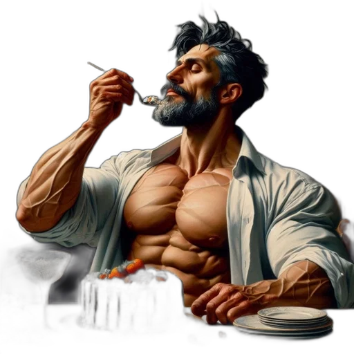 food, concept art, photorealistic, comic book art transparent PNG cut-out