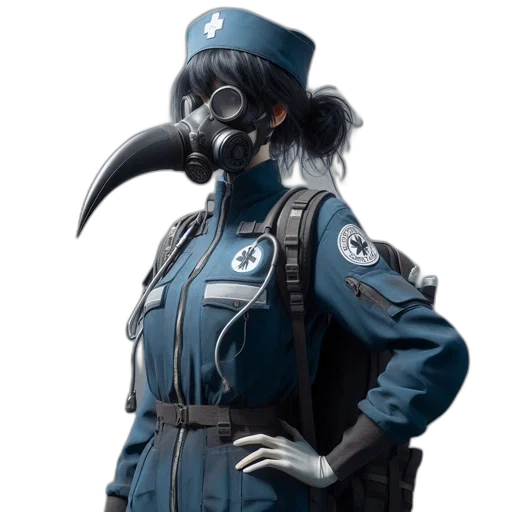 mask, staff, jacket, robot transparent PNG cut-out