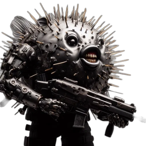 weapon, mask, robot, creature transparent PNG cut-out