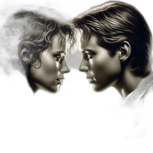 face, photorealistic, pencil sketch, concept art transparent PNG cut-out