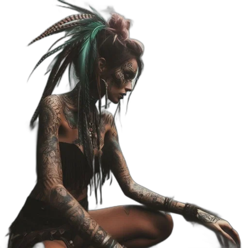 creature, hair, mask, jewelry transparent PNG cut-out