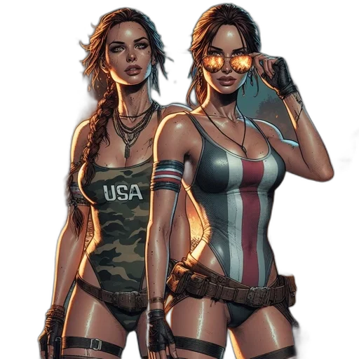 comic book art, concept art, cyberpunk, pixel art transparent PNG cut-out