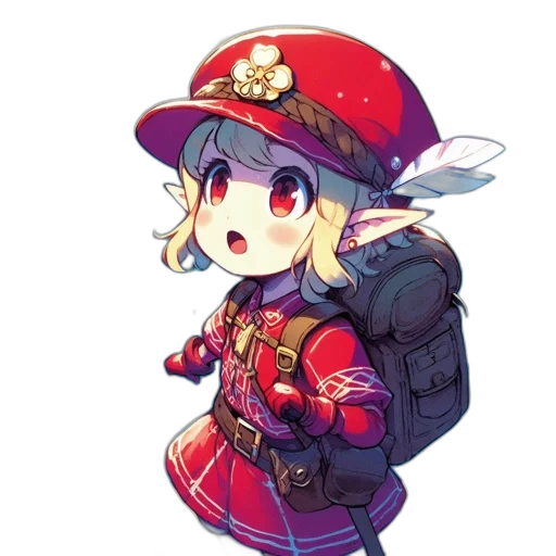 hat, staff, weapon, jacket transparent PNG cut-out