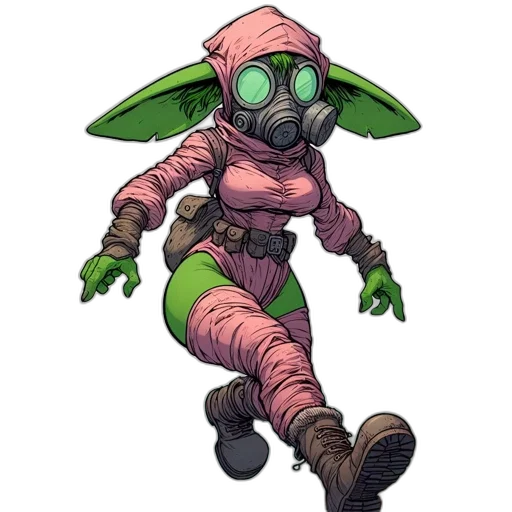 staff, jacket, mask, creature transparent PNG cut-out