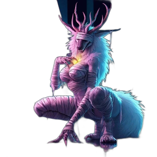 dragon, creature, crown, staff transparent PNG cut-out
