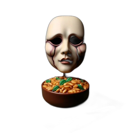 food, mask, face, creature transparent PNG cut-out