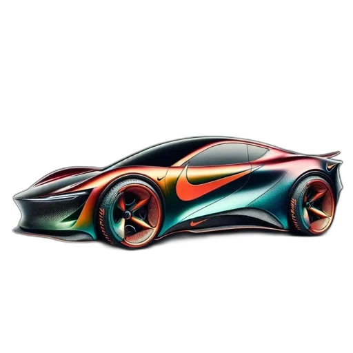 car, shoes, 3d render, photorealistic transparent PNG cut-out