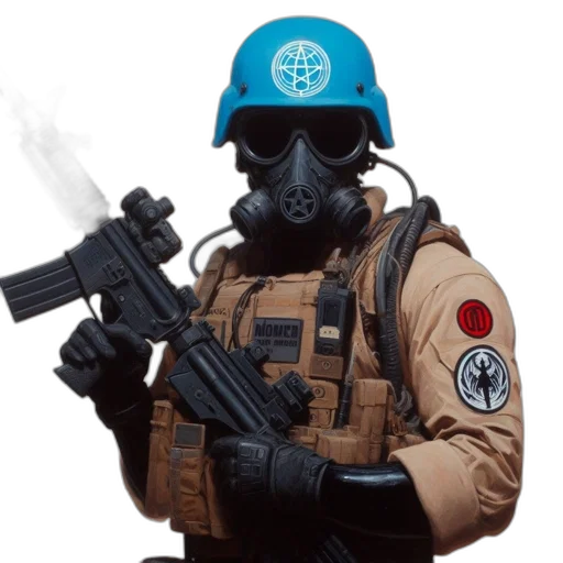 mask, weapon, staff, jacket transparent PNG cut-out