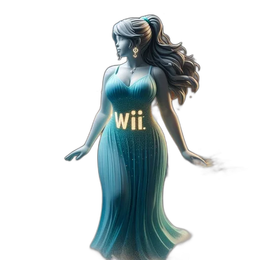 dress, hair, 3d render, concept art transparent PNG cut-out