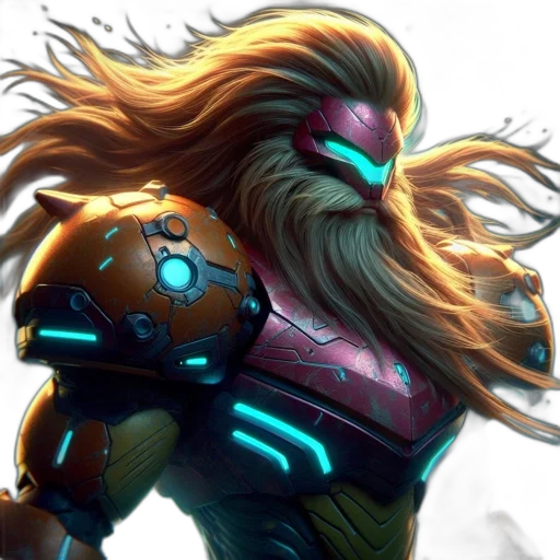 hair, robot, concept art, comic book art transparent PNG cut-out