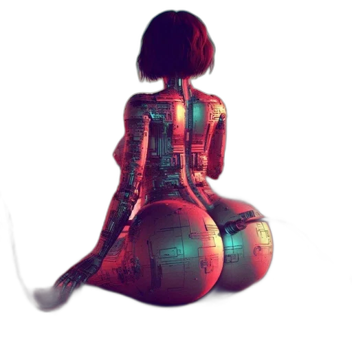 robot, dress, jacket, cyberpunk transparent PNG cut-out