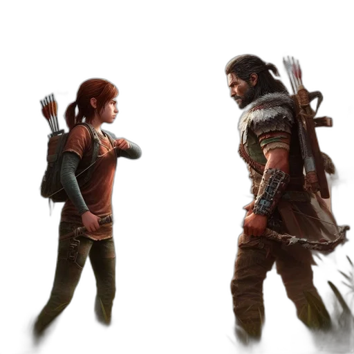 concept art, fantasy art, 3d render, pixel art transparent PNG cut-out
