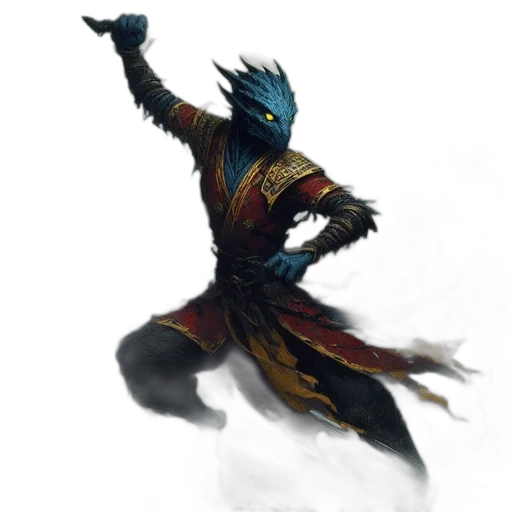 dragon, mask, staff, sword transparent PNG cut-out