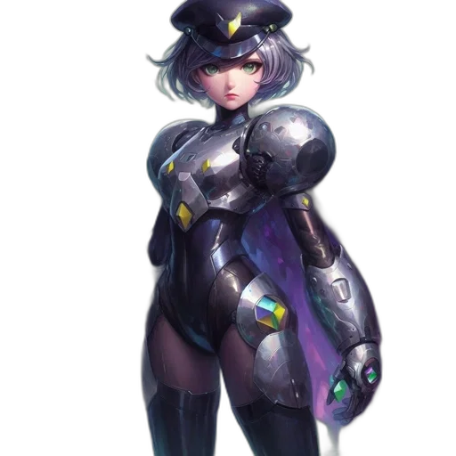 robot, hat, staff, weapon transparent PNG cut-out