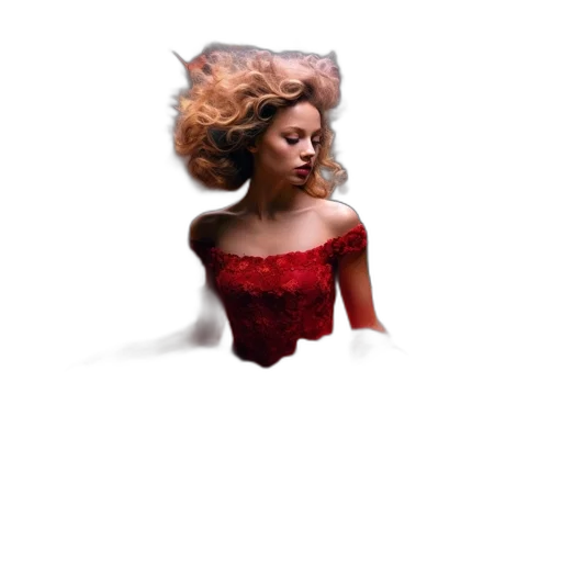 dress, hair, creature, crown transparent PNG cut-out
