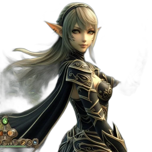 fantasy art, concept art, 3d render, green transparent PNG cut-out