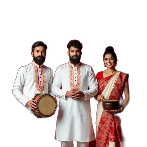 red, group, three, people transparent PNG cut-out