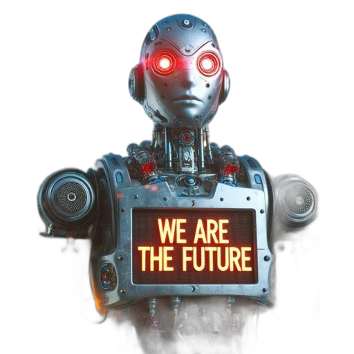 robot, cyberpunk, concept art, 3d render transparent PNG cut-out