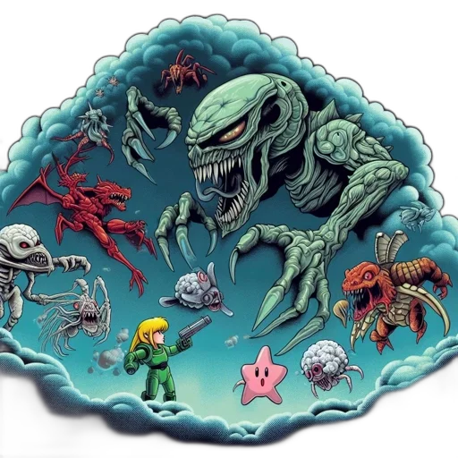 creature, concept art, pixel art, comic book art transparent PNG cut-out