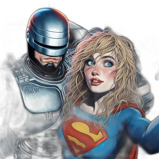 comic book art, concept art, fantasy art, watercolor transparent PNG cut-out