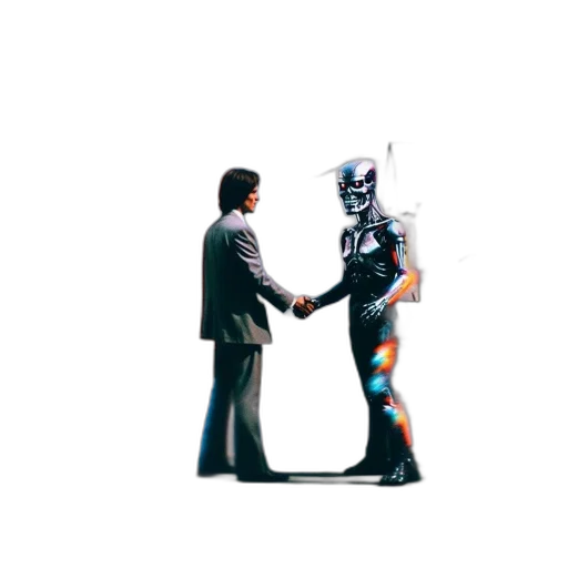 robot, mask, staff, creature transparent PNG cut-out