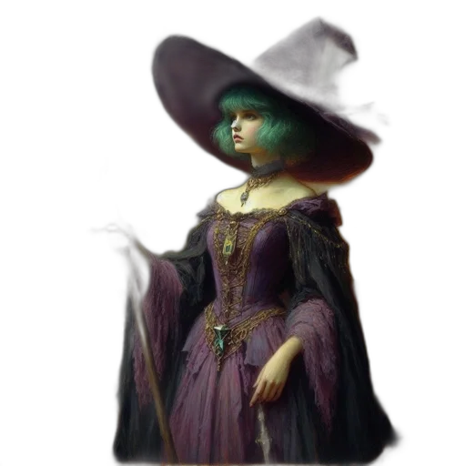 dress, hat, staff, mask transparent PNG cut-out