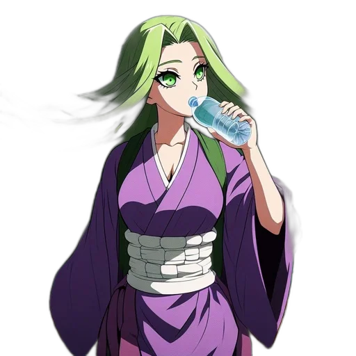 dress, staff, bottle, anime transparent PNG cut-out