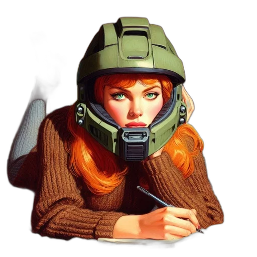 jacket, face, weapon, robot transparent PNG cut-out