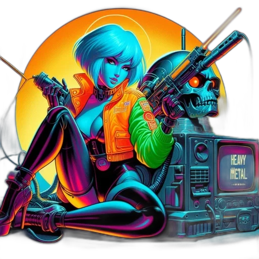 weapon, robot, jacket, cyberpunk transparent PNG cut-out