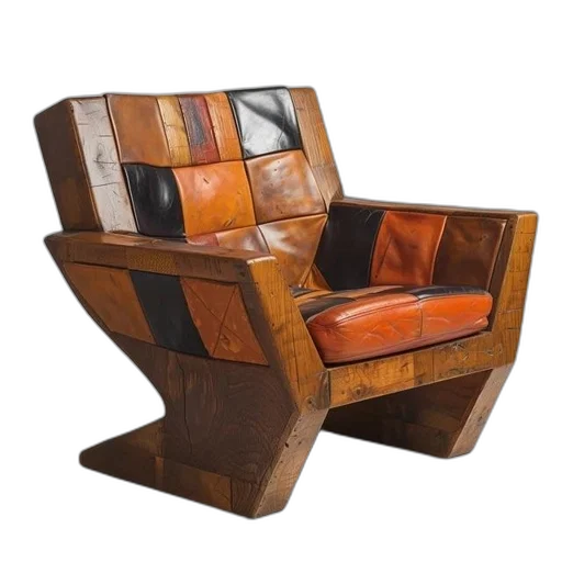 furniture, 3d render, wooden, chair transparent PNG cut-out