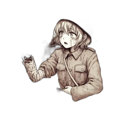 jacket, weapon, staff, creature transparent PNG cut-out