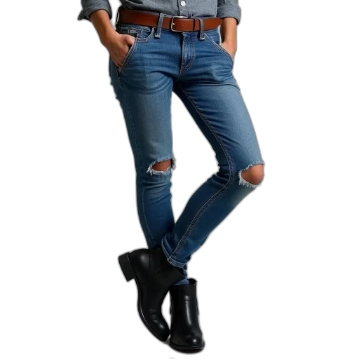 jacket, shoes, 3d render, blue transparent PNG cut-out